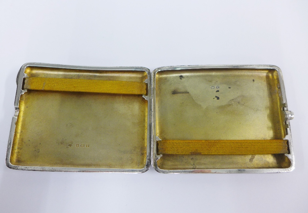 Silver gilt cigarette case, Sheffield 1945, 10cm - Image 3 of 3