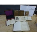 Collection of books to include Analytical Concordance to the Bible in a mahogany case, Memorials