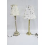 Two table lamps with shades, (2)