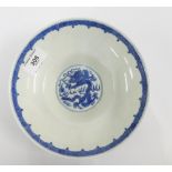 Chinese blue and white Dragon pattern bowl, six character mark to the base, 18cm diameter