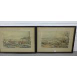 Pair of coloured Hunting Prints, in glazed frames, 50 x 30cm (2)