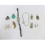Collection of silver jewellery to include brooches and pendants, etc (a lot)