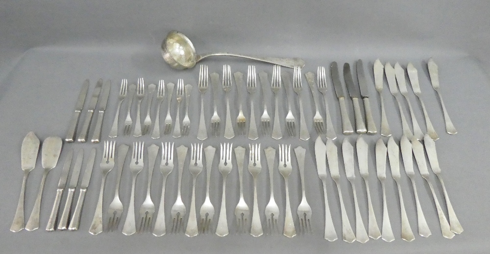 A suite of German flatware, stamped Carl Frey & Sohne 800, approx 2.5kgs overall