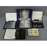 Quantity of Epns flatwares in fitted cases together with souvenir teaspoons, etc (a lot)