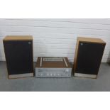 Audio equipment to include a Yamaha Natural Sound Stereo Receiver CR-200E and pair of speakers, (3)