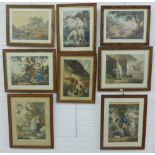 After George Morland, a group of eight stipple engraved prints, in glazed frames, various sizes,