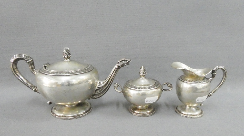 Italian silver tea and coffee service, stamped 800, comprising teapot, coffee pot, cream jug, - Image 2 of 3