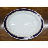 Royal Worcester blue and white meat ashet, manufactured for William Whitely Westbourne Grove,