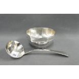 Georgian silver sauce ladle, George Smith, London 1804, 18cm long together with a silver sugar bowl,