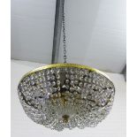 Brass chandelier basket style light fitting