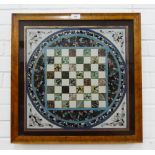 Glass chess board, size overall 56 x 56cm