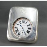 Victorian silver watch case holder, Hamilton & Inches, Edinburgh 1898, containing a silver plated