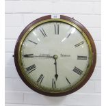 Mahogany fusee wall clock, the dial with Roman numerals and inscribed J. Lemmon, Edinburgh, 38cm