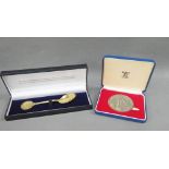 The British Empire Spoon, a silver gilt commemorative teaspoon and a Royal Mint silver QEII 25th