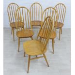 Set of six Ercol type hoop back side chairs, 98 x 43cm (6)
