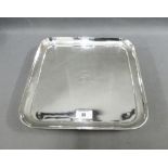 George V silver tray, Muirhead Moffatt & Co, Glasgow 1935, of square form with engraved family crest