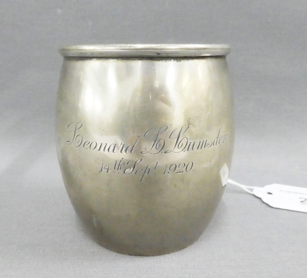 George V silver Christening mug, Birmingham 1919, 8cm high - Image 2 of 4