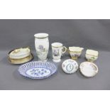 Mixed lot of porcelain items to include Wedgwood Humming bird pattern vase, Spode trinket dishes,