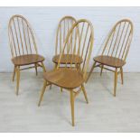 Set of four Ercol light elm hoop back chairs, 96 x 43cm (4)