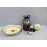Collection of studio pottery vases and a Dee Cee bowl (4)