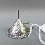 Silver medicine or perfume funnel, Edinburgh 1937, chased with courting figures, 4cm