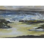 Scottish Contemporary School, Shore Scene, Gouache, apparently unsigned, in large glazed frame, 82 x