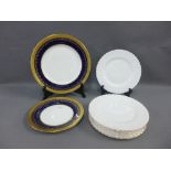 Set of eight Royal Albert Val D'Or white glazed plates and two Aynsley Georgian pattern plates (10)