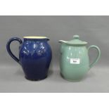Denby blue glazed jug and a Denby coffee pot (2)