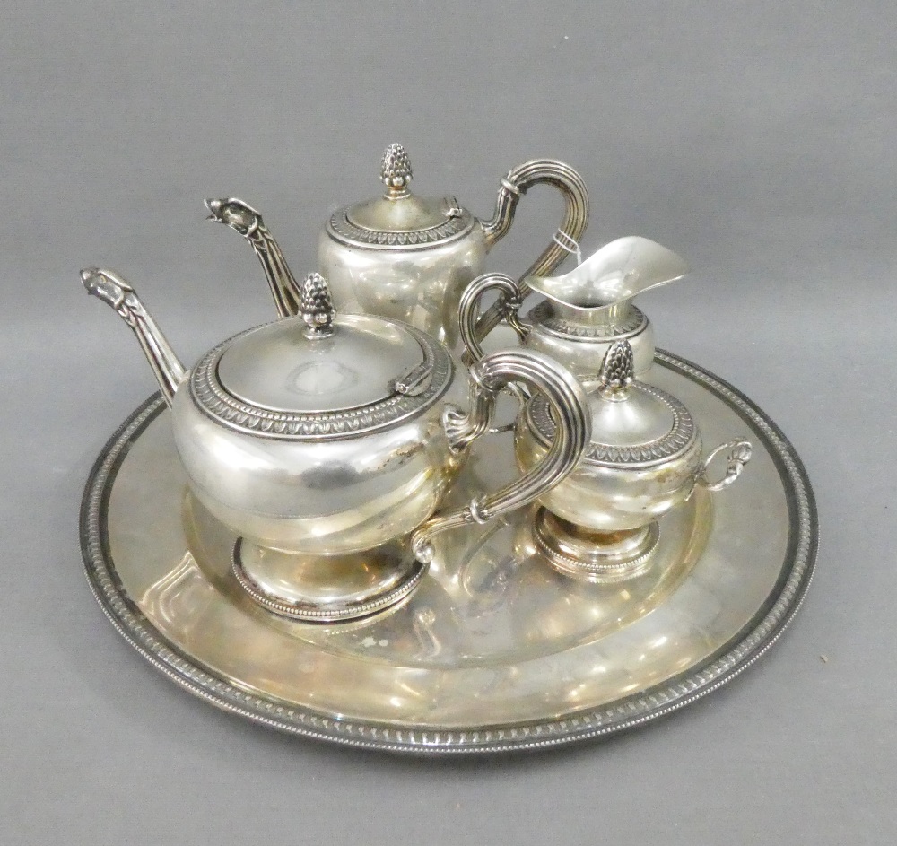 Italian silver tea and coffee service, stamped 800, comprising teapot, coffee pot, cream jug,