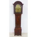 19th century mahogany longcase clock , the domed top over a brass dial inscribed Chas Levy, Truro,