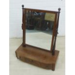 Mahogany dressing table mirror with three base drawers, 62 x 51cm