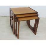 Retro teak nest of three tables, largest 50 x 54 cm (3)