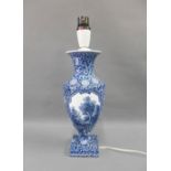 Villeroy & Boch blue and white pottery table lamp base