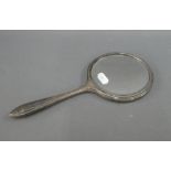 Walker & Hall silver backed hand mirror, Sheffield 1960