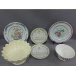 Mixed lot to include a Creamware bowl, Delft style plates, etc (6)