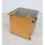 Copper and brass coal bucket, 31cm