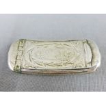 Georgian silver gilt snuff box, JW makers mark & Birmingham hallmark, with hinged lid and bright cut