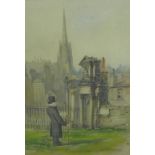 S Fraser, The Martyrs Tomb - Greyfriars Churchyard, Watercolour, signed and dated 1883, in glazed