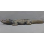 Carved wooded crocodile, approx 80cm long