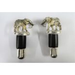 Two 'Elephant' silver plated bottle stoppers (2)