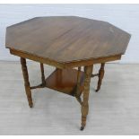 Mahogany octagonal topped occasional table (a.f)