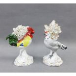 Two Sitzendorf porcelain bird figures, 11cm high (2)