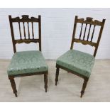 Two early 20th century side chairs with upholstered seats (2)