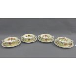 Set of four Masons Arbor pattern twin handled bowls and side plates (a lot)