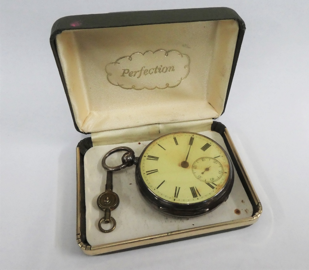 Silver cased pocket watch