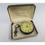 Silver cased pocket watch