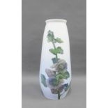 Royal Copenhagen vase painted with flowers, No.1256/184, 28cm high