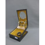 Late 19th / early 20th century ebonised satinwood slide viewer, 28 x 18cm