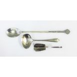 Sheffield silver spoon, Birmingham silver spoon and London silver sugar shovel (3)