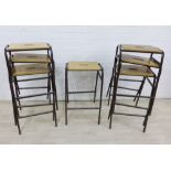 Set of seven vintage stacking stools, (7)